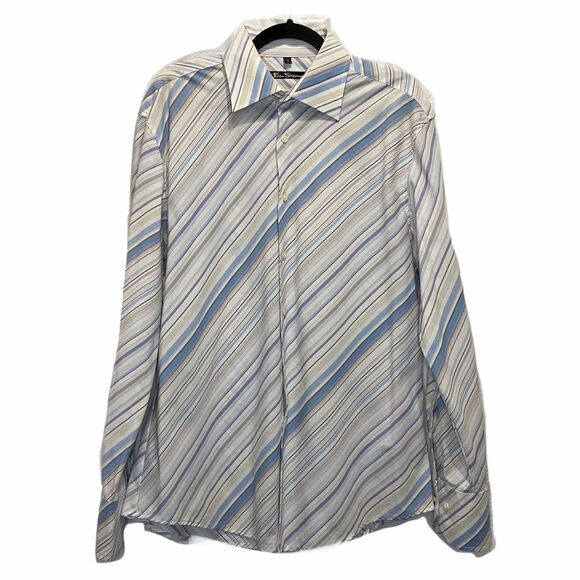 Men’s Ben Sherman Horizontal Striped Button Down Size Large - Picture 1 of 10